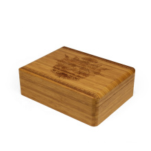 Wholesale custom laser engraved logo gift bamboo wooden box for keepsake memory jewelry